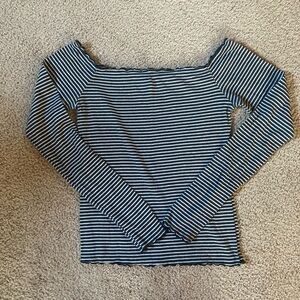 Hollister Black and White Striped Top